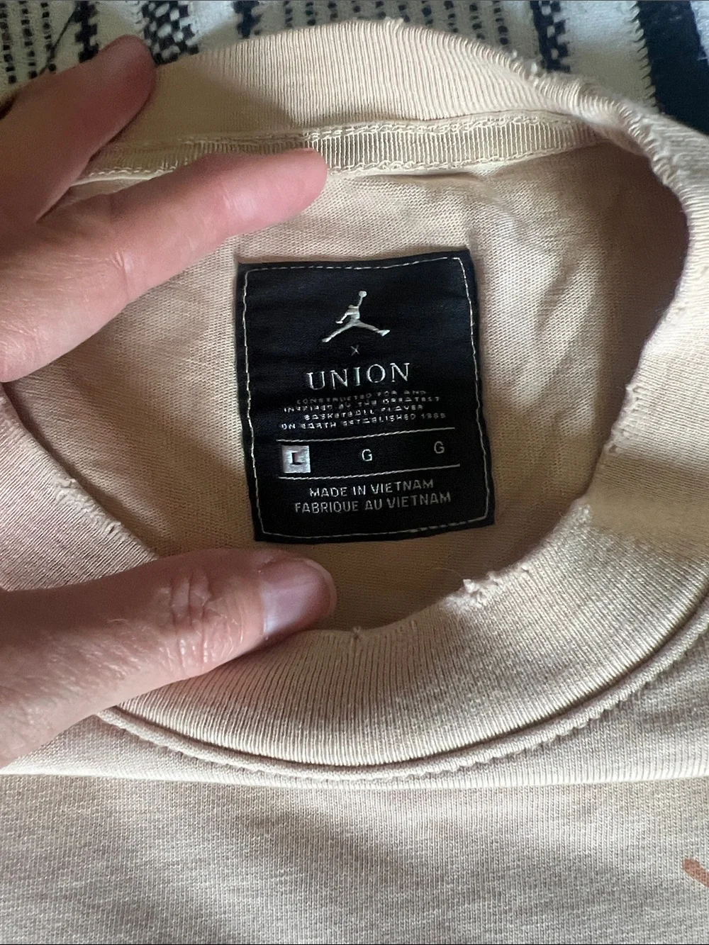Jordan x Union M J T-Shirt White Onyx (Beige) -Large- DM2843-268